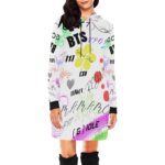 KPOP Band Print Hoodie Mini Dress