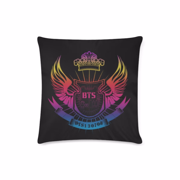 BTS Logo Color Shadow Throw Pillow Cover