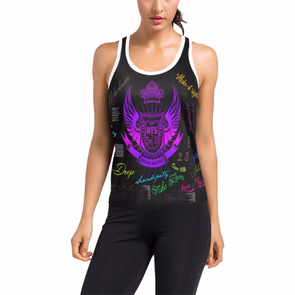 BTS Logo Songs Racerback Tank Top