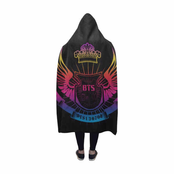 BTS Logo Color Shadow Hooded Blanket