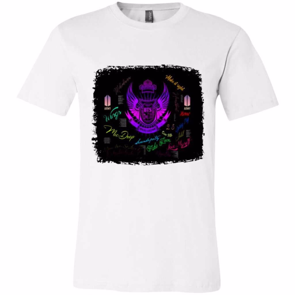 BTS Logo Songs Unisex Jersey T-Shirt BTS Logo Songs Unisex Jersey T-Shirt