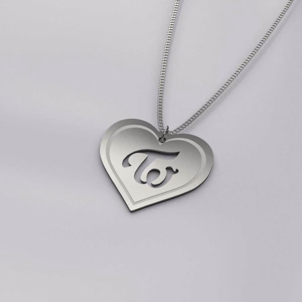 Twice Logo Heart Shape Charm Necklace