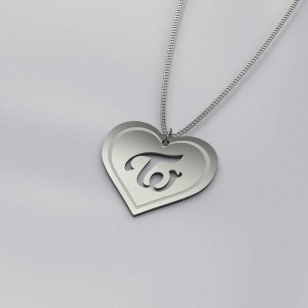 Twice Logo Heart Shape Charm Necklace
