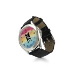 BTS Logo Watch Texture Rainbow Leather Strap Watch - Image 3
