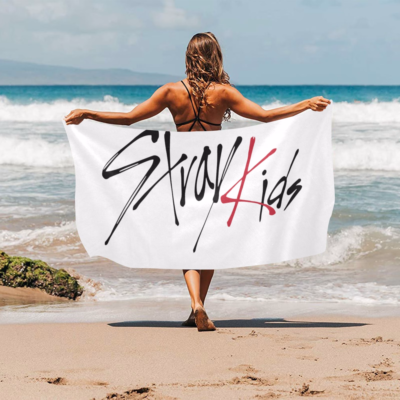 37754c572974714ec3d771f527c040d2.jpg Stylish Stray Kids Beach Towel 30"x 60" - Image 1