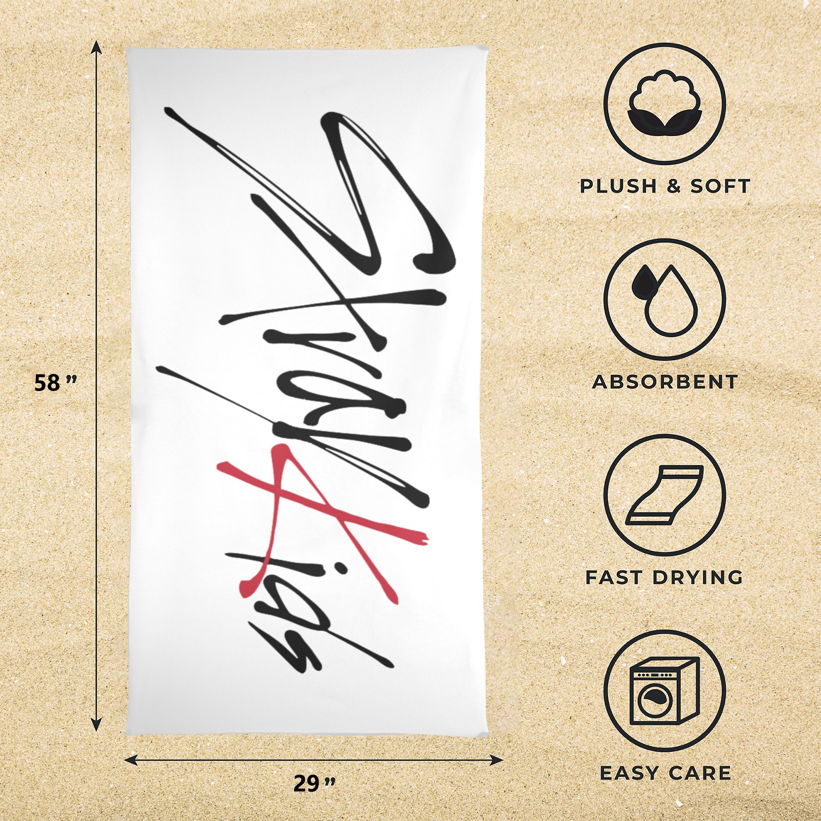 9c3696301d392539b2991b943e900a78.jpg Stray Kids Logo Beach Towel - Image 2