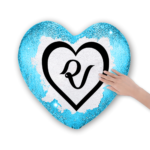 Red Velvet Multicolor Heart Sequins Pillowcase - Image 2