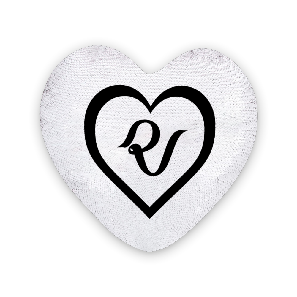 Red Velvet Multicolor Heart Sequins Pillowcase