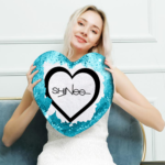 Shinee Custom Photo Multicolor Heart Sequins Pillowcases Pillow Covers 16'' × 16''