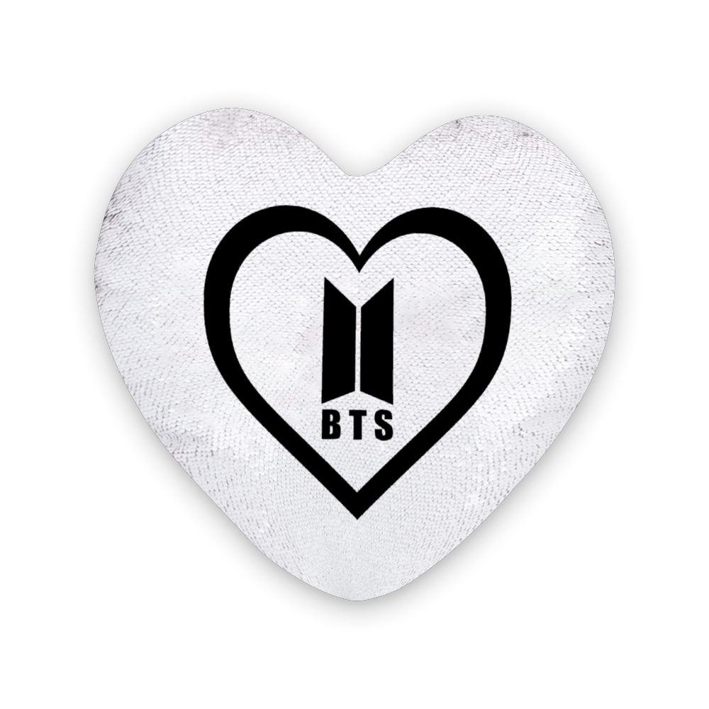 BTS Multicolor Heart Sequins Pillowcase