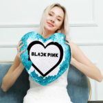 Blackpink Multicolor Heart Sequins Pillowcase