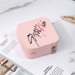 Stray Kids Mini Pink Leather Jewelry Zippered Box - Image 3