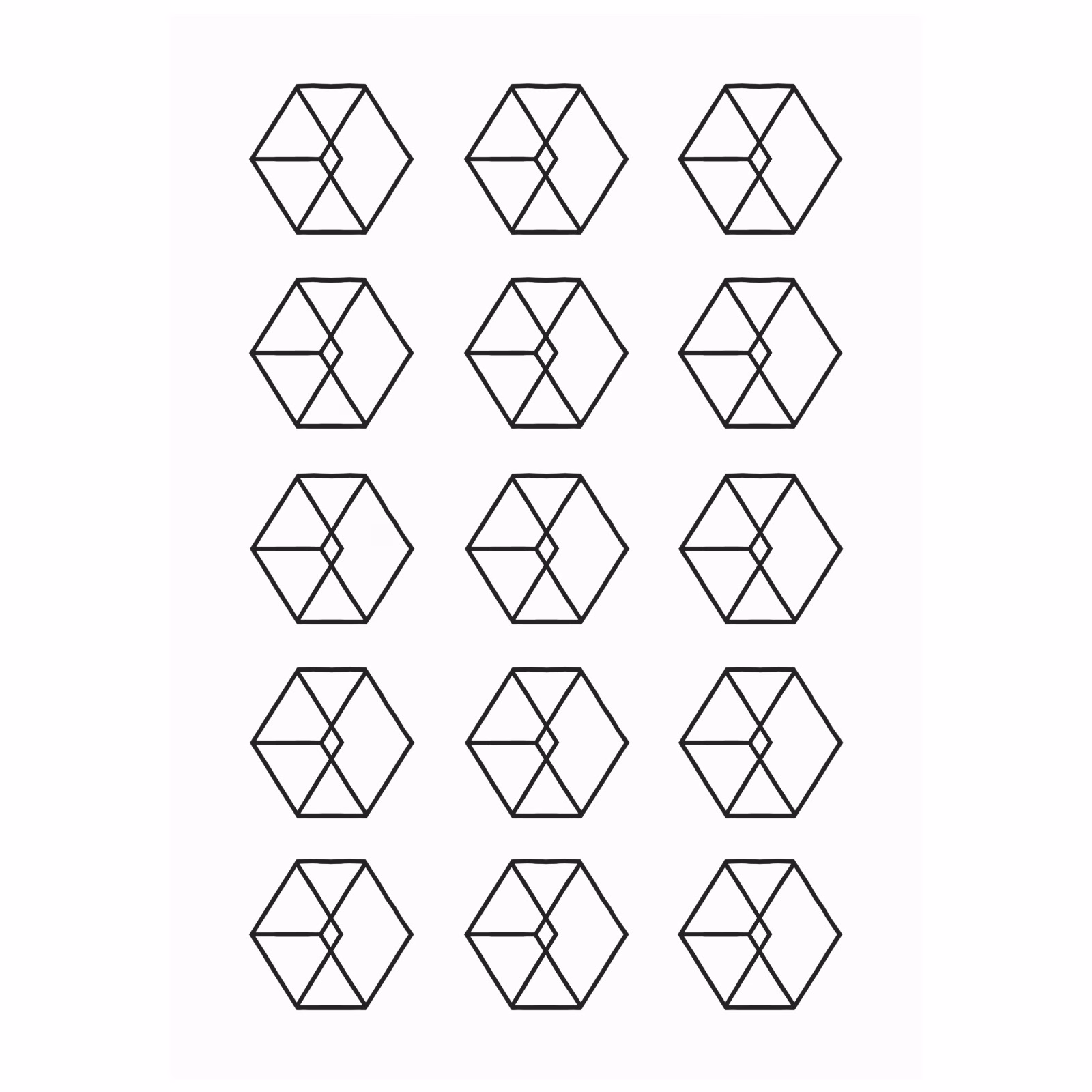 11db4c183ee960794daa86ba7fda3519.jpg EXO Logo Temporary Tattoo Stickers 15 Pieces - Image 1