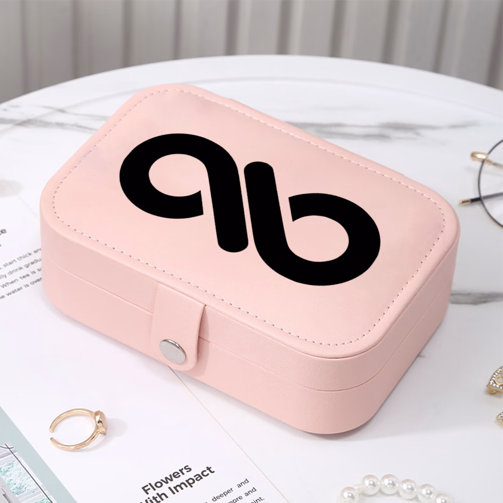 1ec99d0d4005f427d3f7c60d7c4eb17e.png Infinite Pink Leather Jewelry Zippered Box - Image 1