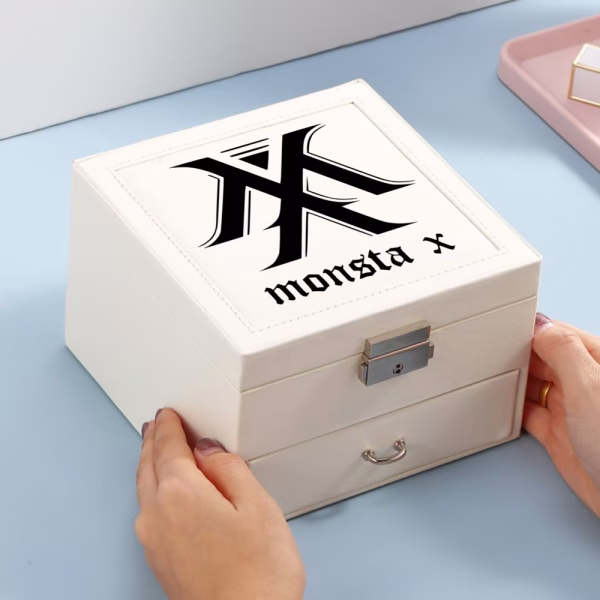 Monsta X Lockable Leather Jewelry Box