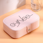 Shinee Pink Leather Jewelry Zippered Box - Image 2