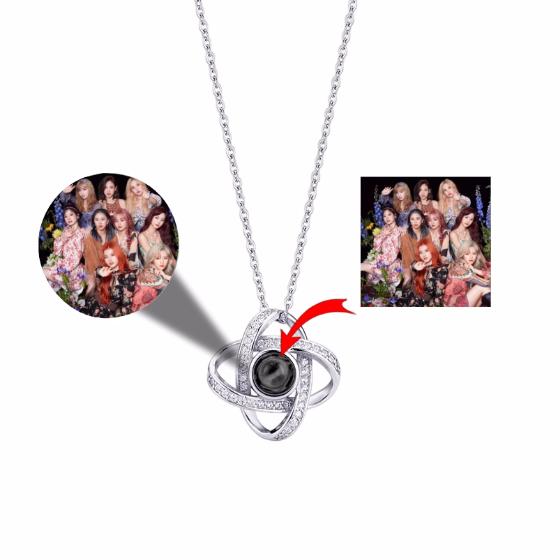 0a6448b62b974f99204d8fae6fc7e5c0.png Twice Four leaf Rhinestones Projection Necklace - Image 1
