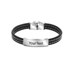 Custom Name Buckle-up Braided Leather Bracelet - Image 2