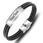 Custom Name Buckle-up Braided Leather Bracelet